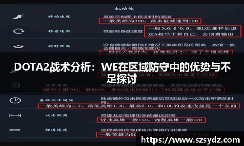 DOTA2战术分析：WE在区域防守中的优势与不足探讨