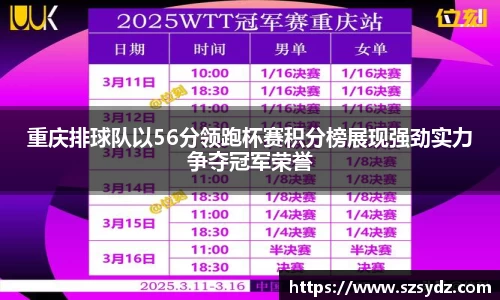 重庆排球队以56分领跑杯赛积分榜展现强劲实力争夺冠军荣誉